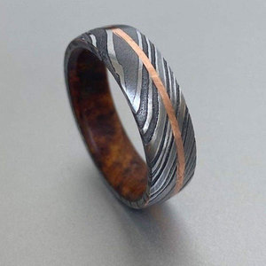 Anillo de Acero de Damasco Premium Hecho a Mano, Joyería de Estilo Rústico para Hombres y Mujeres - Product Image 2