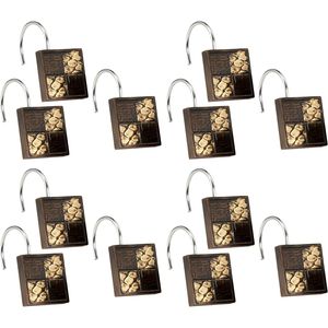 Zambia Animal 12pc Classic Fabric Shower <b>Curtain</b> Set Unique Western Country Design with <b>Hooks</b> - Product Image 3