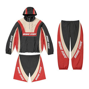 Ensemble deux pièces coupe-vent imperméable pour homme avec broderie logo OEM, fabrication de vêtements de sport sous marque privée - Product Image 6