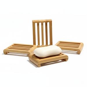 Jabonera de Bambú Ecológica, Juego de Accesorios de Baño de Madera Natural, Decoración Sostenible para el Hogar, Venta al Por Mayor OEM - Product Image 1