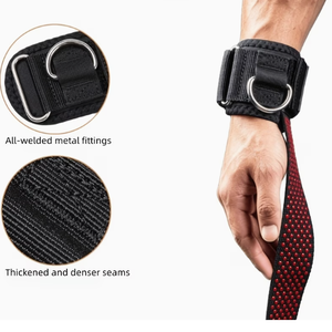 <b>Weight</b> <b>Lifting</b> Straps Red Non-Slip Adjustable Wrist Support Double Ring Closure Unisex Strength Training <b>Equipment</b> - Product Image 5