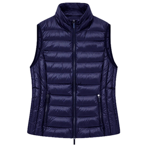 Chaleco acolchado grueso de color liso para mujer, ligero, sin mangas, con cremallera, para deportes, juvenil y adulto, tipo gilet, chaleco acolchado. - Product Image 3