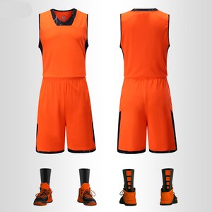Conjunto de Uniforme de Baloncesto Unisex Naranja, Camiseta sin Mangas y Pantalones Cortos, Transpirable, con Impresión por Transferencia de Calor, para Todas las Temporadas - Product Image 1