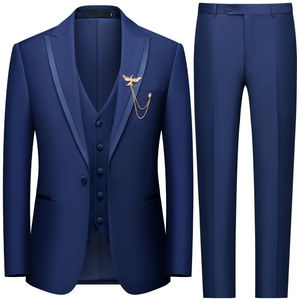 Traje Formal de Alta Calidad para Hombre, Corte Entallado, Pantalón y Chaqueta de Manga Larga para Oficina, Negocios y Bodas, Estilo Plano, Talla XL - Product Image 1