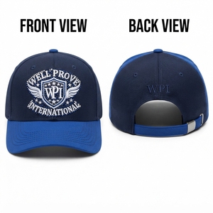 Custom 5-Panel <b>Navy</b> Royal Blue 280 GSM Heavy Canvas Adjustable Trucker <b>Hat</b> 3D Raised Puff Flat Embroidered Logo Cap Four Seasons - Product Image 1