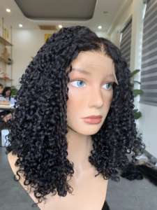 Alta calidad HD encaje color Curl Glueless pelucas de cabello humano trama única máquina trama DHL al por mayor con envío de la gota - Product Image 4