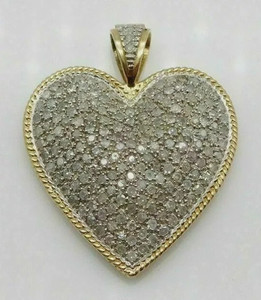 Collier pendentif cœur en moissanite, argent sterling 925 plaqué or, serti pavé, bijoux de luxe pour femmes - Product Image 5