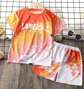 Ensemble sportif unisexe pour adultes, coupe-vent, écologique, respirant, polyester/coton, séchage rapide, t-shirt à manches courtes et short - Product Image 3