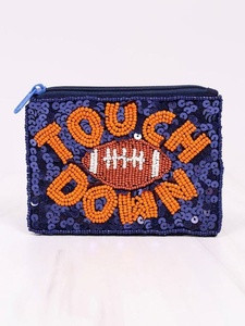 Handmade Beaded Zipper Coin Purse Daily Life Patriotic Stars Red Blue Beads Personalized Eco-Friendly Gameday Tailgate Accessory - Product Image 5