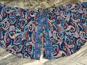Bohemian Silk Palazzo Pants Summer Eco-Friendly High-Waisted Wide Leg <b>Trousers</b> with <b>Drawstring</b> Closure Handmade Indian Design - Product Image 5