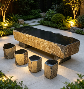 Banco de Piedra Natural con Superficie Pulida para Proyectos de Paisajismo - Product Image 1