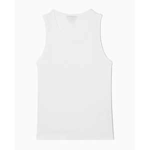 <b>Men's</b> <b>White</b> Cotton Tank Top O-Neck Sleeveless Knitted Solid Casual Muscle <b>Vest</b> Wear - Product Image 1