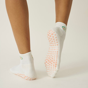 <b>Custom</b> Logo Ankle <b>Socks</b> With Peach Print Anti Slip <b>Grip</b> For Yoga Kids Cotton Knitted Summer Style - Product Image 3