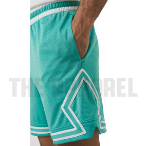 กางเกงขาสั้นผู้ชายปักโลโก้ตามสั่ง ปี 2026 กางเกงบาสเก็ตบอลผ้าตาข่ายเรียบๆ กางเกงออกกำลังกายผ้าตาข่ายสำหรับผู้ชาย - Product Image 4