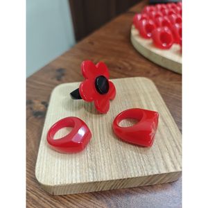 Exclusive Resin Acrylic Wide Band <b>Finger</b> <b>Ring</b> Handmade Contemporary Chunky Fashion Statement Jewelry for Women Girls - Product Image 4
