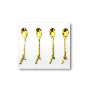Juego de 4 Cucharas Largas Doradas Decorativas con Mango en Forma de Corazón, Aptas para Lavavajillas, para Vajilla y Decoración del Hogar - Product Image 1