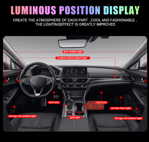 18 en 1 universel acrylique décoration de voiture éclairage ambiant intérieur de voiture Led bande lumière ambiante symphonie voiture lumière ambiante Kit - Product Image 4