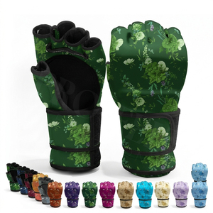 Guantes de Boxeo de Medio Dedo de Alto Rendimiento con Diseño Personalizado Impreso para Artes Marciales, Guantes de Sparring de 12 OZ con Logotipo Serigrafiado - Product Image 1