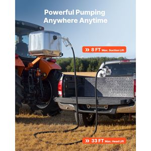 Pompa di Trasferimento Diesel in Ghisa 12V/24V DC, Kit con Erogatore Manuale da 15 GPM, Tubo di Scarico e Protezione dal Surriscaldamento - Product Image 3