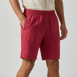 Men's Custom Color Elastic Waist Casual <b>Shorts</b> Breathable Quick Dry Fabric Pockets Solid Color <b>Polyester</b> Fabric Men's <b>Shorts</b> - Product Image 2
