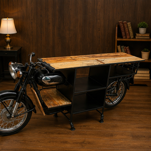Industrial Solid Wood <b>Bar</b> Set with Foldable <b>Bar</b> <b>Stool</b> Water Resistant & Eco-Friendly on Wheels for Hotels - Product Image 4