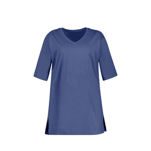 Camiseta de algodón suave para mujer, talla grande, cuello en V, holgada, informal, OEM ODM, venta al por mayor - Product Image 3