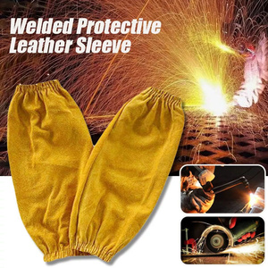 JNM SAFETY Mangas de Soldadura de Cuero de Vacuno Reforzado, Resistentes al Calor y a los Cortes, Nivel 2 de Corte ANSI/ISEA, Industriales - Product Image 3