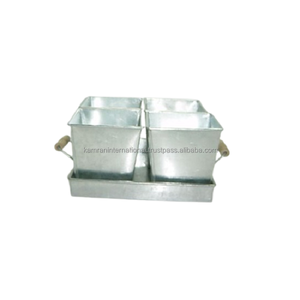 <b>Metal</b> Flower Planters Round Shape Designer Planter <b>Plate</b> for Home Restaurant & Garden Decor <b>with</b> Drainage <b>Hole</b> Eco-Friendly - Product Image 4