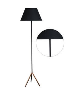 Lampe sur pied de luxe en coton noir avec base en métal, fabrication OEM/ODM, faible MOQ, prix d'usine, vente en gros, approvisionnement en vrac - Product Image 5