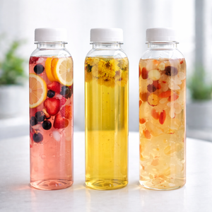 Botella Cuadrada de Plástico PET de 350-500 ml con Tapa Hermética para Bebidas, Jugos, Refrescos y Champán, Segura para Aceites Esenciales - Product Image 3