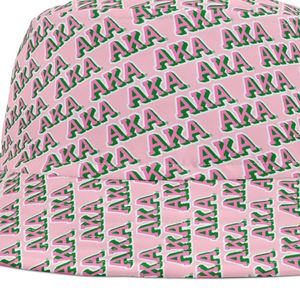 AKA All Over Print <b>Bucket</b> <b>Hat</b> AKA Greek <b>Reversible</b> Fisherman Cap Pink Cotton Summer Sun <b>Hat</b> Outdoor Fashion Accessory - Product Image 2