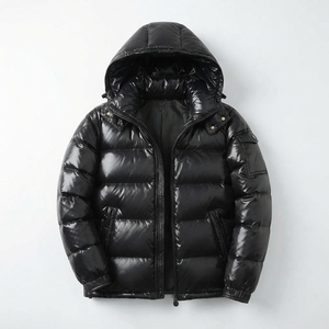 <b>Mens</b> Glossy Hooded Puffer Jacket Winter Warm Quilted Coat Water Resistant Custom Logo Casual Outdoor Streetwear Wholesale Export - Product Image 6