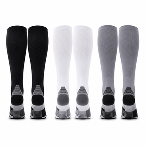 Customized Unisex Winter Compression Socks Non-Slip <b>Knee</b> <b>High</b> Striped Breathable Warm Sweat-Absorbent Polyester Cotton Spandex - Product Image 2