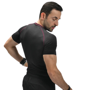 Men's Custom <b>Black</b> Compression Tee Shirt Ultra <b>Tight</b> Second Skin Quick Dry 75% Polyester 25% Spandex Gym Training Sports <b>Top</b> OEM - Product Image 2