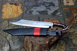 Cuchillo Utilitario Fijo de Acero Damasco Recto de Grado Industrial Hecho a Mano con Mango de Madera Multifunción para Exteriores al por Mayor - Product Image 6