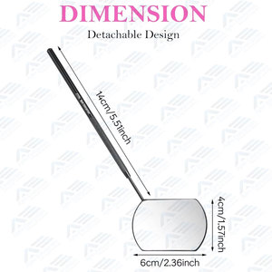 Miroir de Maquillage en Acier Inoxydable avec Effet Grossissant pour l'Inspection des Cils et des Sourcils - Product Image 6