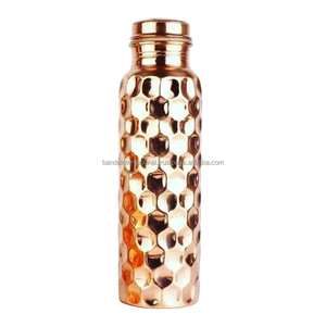 Pure <b>Copper</b> Hammered <b>Bottle</b> With Polish Finished Indian Hand Made Health Benefits <b>Copper</b> <b>Bottle</b> Metal <b>Drinking</b> Water <b>Bottle</b> - Product Image 4