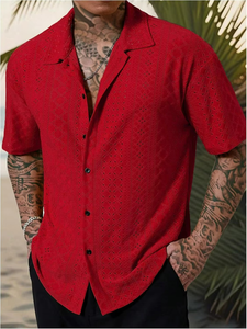 เสื้อเชิ้ตผู้ชายไซส์ใหญ่ สไตล์ฮาวาย ลายพิมพ์สร้างสรรค์ เสื้อลำลอง - Product Image 3