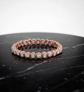 Bracelet tennis en or rose avec diamants de laboratoire sertis dans un cadre en or rose 14K 18K, bijoux élégants et luxueux pour femmes, intemporel - Product Image 5