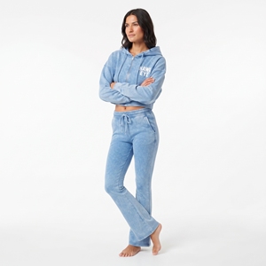 Ensemble sweat à capuche en molleton délavé et pantalon de jogging large pour femme, avec crop top zippé, manches longues, tenue décontractée, design de logo personnalisé - Product Image 2