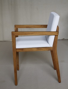 Silla de Comedor Urbana con Estructura de Madera de Teca Sólida y Asiento Tapizado para Uso Doméstico en el Comedor - Product Image 2