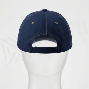 Unisex <b>Navy</b> Blue 6-Panel <b>Baseball</b> <b>Cap</b> Fitted Solid Color Twill Fabric Casual Hat for Adults Four Seasons Wear - Product Image 2