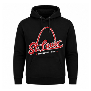 Sudadera con Capucha Indiana IN para Hombre, Negra, de Algodón y Felpa, Estampada, Informal, con Bolsillo, Corte Regular, Estilo Otoñal - Product Image 6