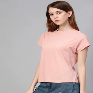 Women's Summer T-shirt Breathable Canvas <b>Rainbow</b> & Dot Print Logo Detail Versatile Top Limited Time Special Offer - Product Image 3