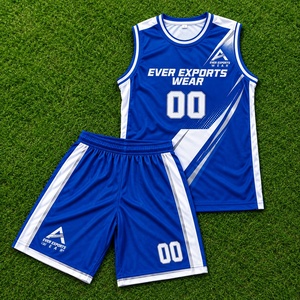 เอเวอร์ เอ็กซ์พอร์ตส์ รับผลิตชุดบาสเก็ตบอลแบบสั่งทำ เสื้อแขนกุดและกางเกงขาสั้น ระบายอากาศได้ดี ผลิตจากโพลีเอสเตอร์แบบซับลิเมชั่น - Product Image 1