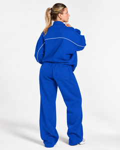 <b>Women</b> Contrastline Zipper Tracksuit Casual Two Piece Set Relaxed Fit <b>Jacket</b> And Wide Leg Pants Matching Outfit Wholesale Apparel - Product Image 2