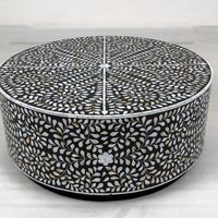 Table basse en os incrusté, faite à la main, de luxe, pour salon, mobilier décoratif personnalisé de designer, vente en gros