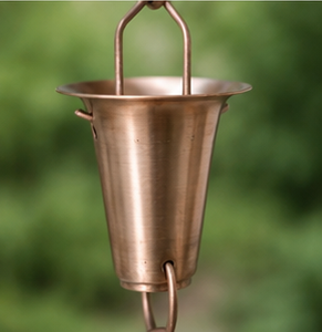 Chaîne de pluie décorative en cuivre pour gouttière, déversoir extérieur, drainage des eaux de pluie, fontaine suspendue pour jardin - Product Image 4