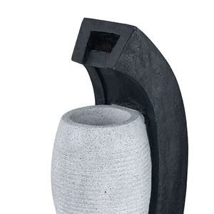 Fuente de Agua Interior y Exterior Blanca y Negra de 10x8.1x23.4 con Diseño de Florero y Bomba de Luz - Product Image 4