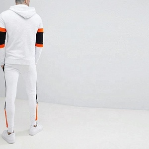 Sudadera con capucha de alta calidad para hombre, traje de chándal con cremallera frontal, color blanco - Product Image 4